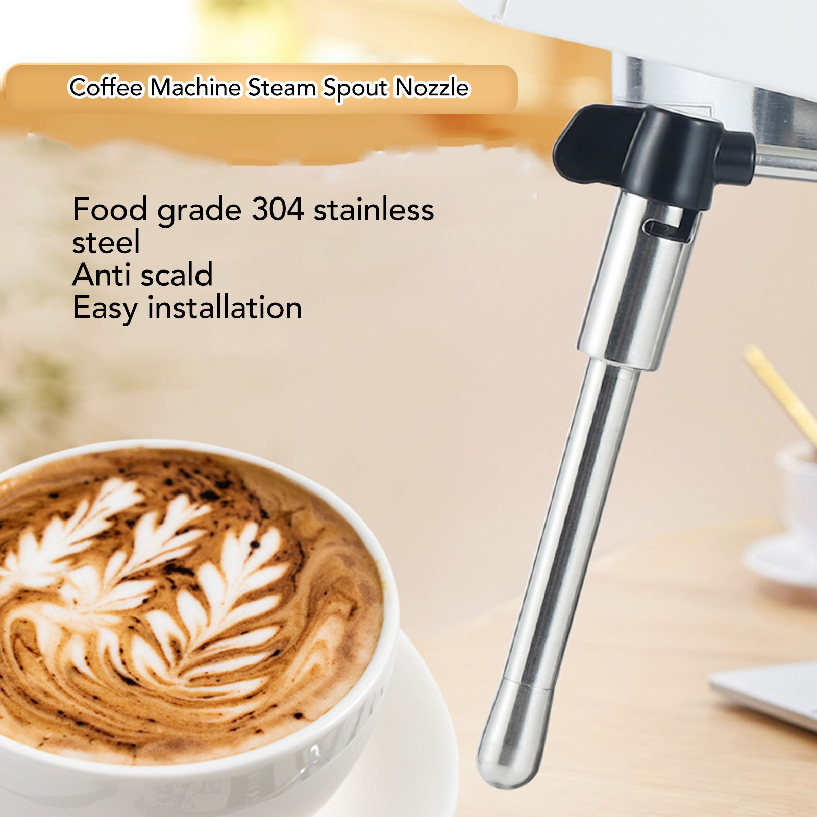 Steam Wand Tip - Koffiezetapparaat Stoompijp Roestvrij staal Koffiezetapparaat Stoomuitloop